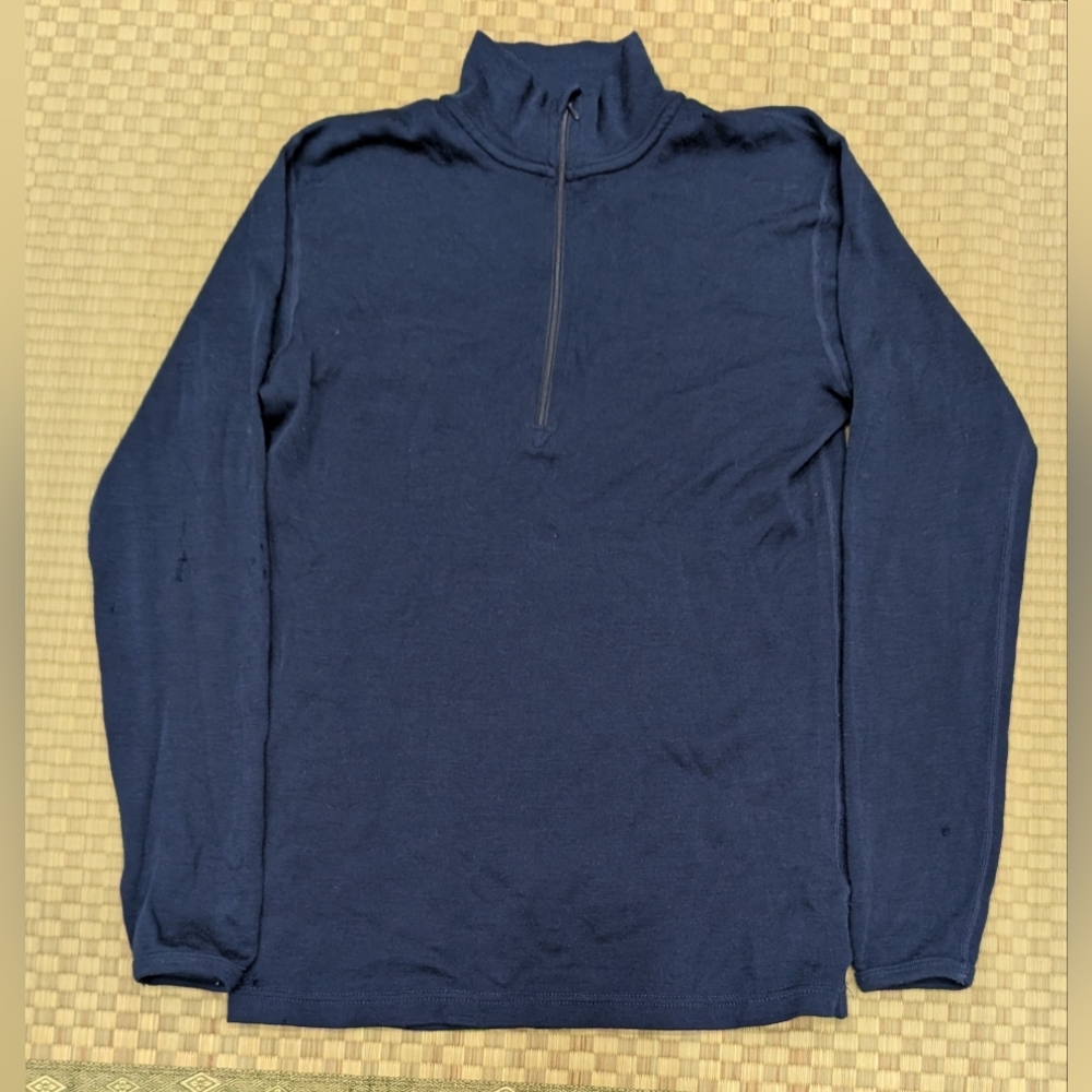 Minus33 100% Merino Wool 1/4 Zip Sweatshirt Blue Men's Size Small